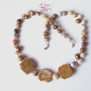 Natural Crazy Lace Agate 18.5" necklace (#1285)